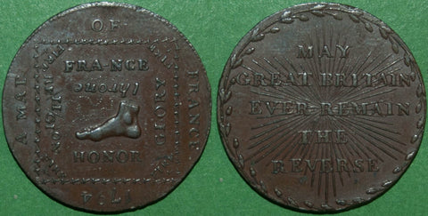 1794 Middlesex Political token showing France