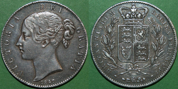 Victoria 1847 young head crown