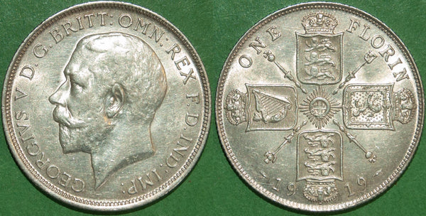George the Fifth 1919 first issue florin
