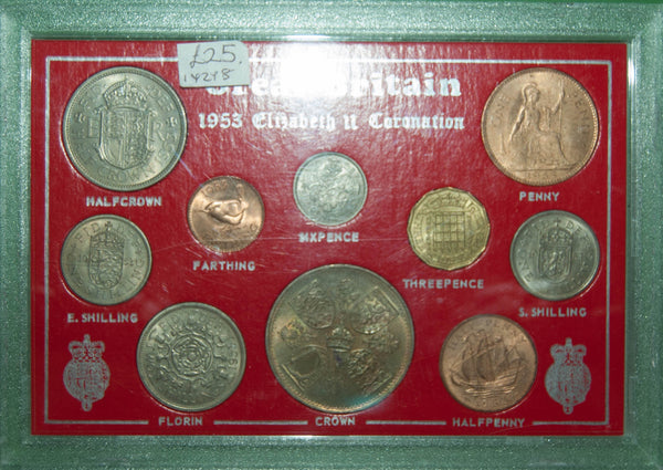 1953 Great Britain Coin Set in Plastic Case