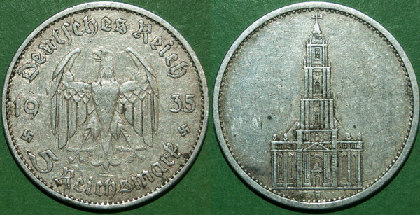 Germany 1935 five reichmarks silver coin