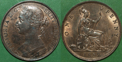 Victoria 1887 bun head penny