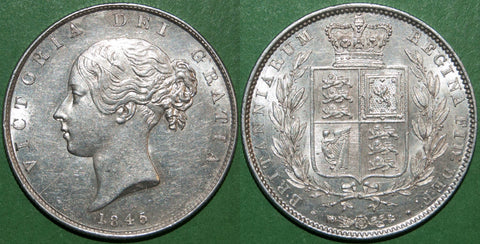 Victoria 1845 young head halfcrown