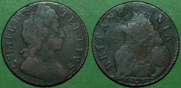 William the Third 1697 first issue halfpenny