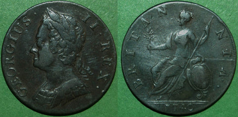 George the Second 1740 second issue halfpenny