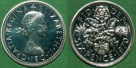 1970 proof sixpence from the set