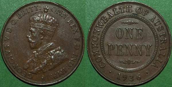 An Austrialia 1936 penny coin
