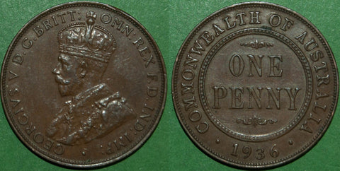 An Austrialia 1936 penny coin