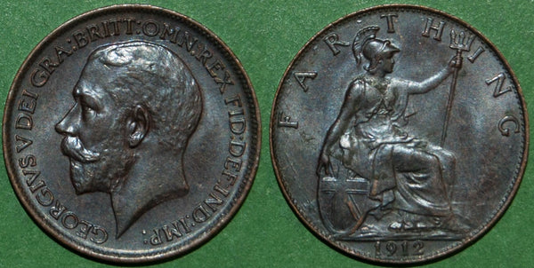 George the Fifth first issue mint toned farthing