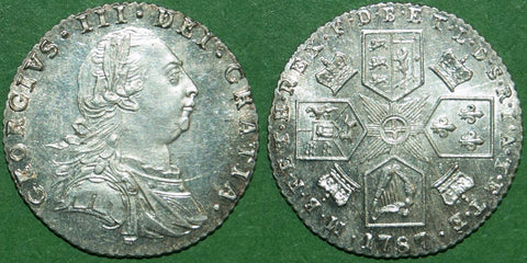 George the Third 1787 no hearts sixpence