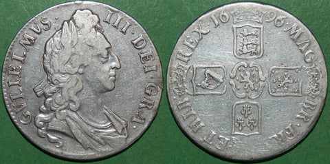 William the Third 1696 first bust crown coin