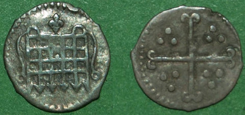James the First, first coinage halfpenny with mintmark lis