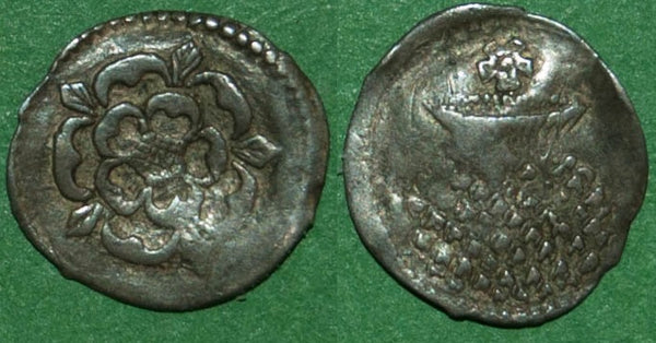 James the First second coinage halfpenny with mintmark rose