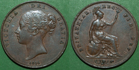 Victoria 1855 copper penny