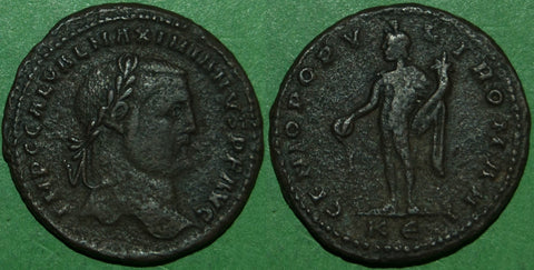 Maximianus follis of Cyzicus with Genio Populi Romana reverse