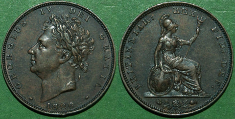 George the Fourth 1826 second issue farthing