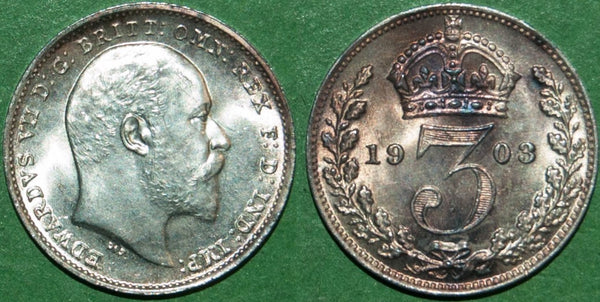 Edward the Seventh 1903 silver threepence coin