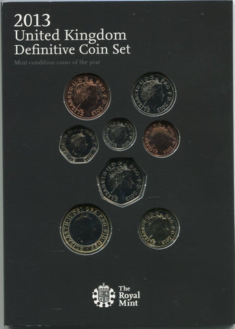 2013 Royal Mint Definitive Coin Set presentation pack