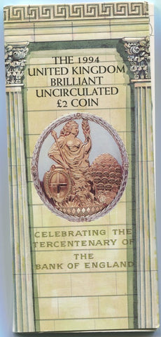 1994 brilliant uncirculated two pounds coin presentation pack