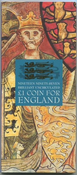 1997 brilliant uncirculated one pound coin in presentation pack