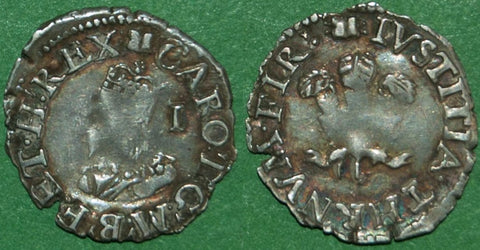 Charles the First penny struck at the Aberystwyth mint