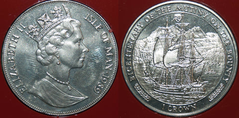 Isle of Man 199 crown commemorating the Mutiny on the Bounty