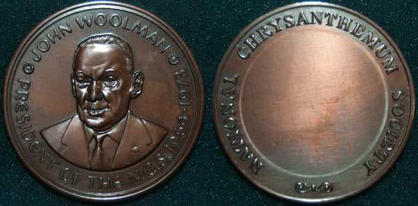 1973 National Chrysanthemum  Society medal commemorating the president, John Woolman