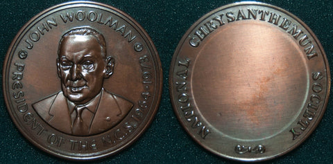 1973 National Chrysanthemum  Society medal commemorating the president, John Woolman