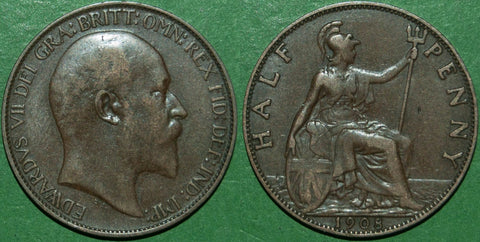 Edward the Seventh 1908 halfpenny