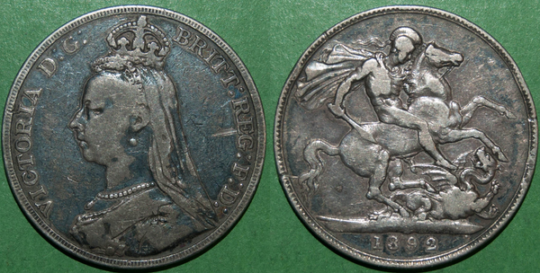 Victoria 1892 Jubilee Head crown