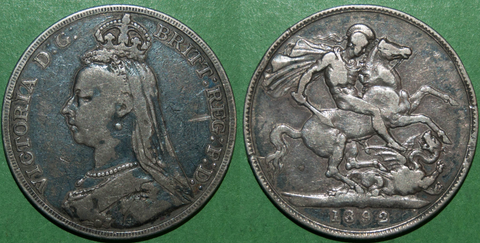 Victoria 1892 Jubilee Head crown
