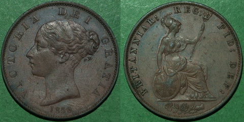 Victoria 1859 copper halfpenny