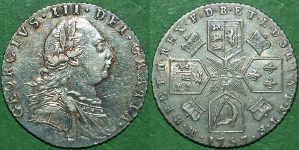 George the Third 1787 sixpence with hearts variety
