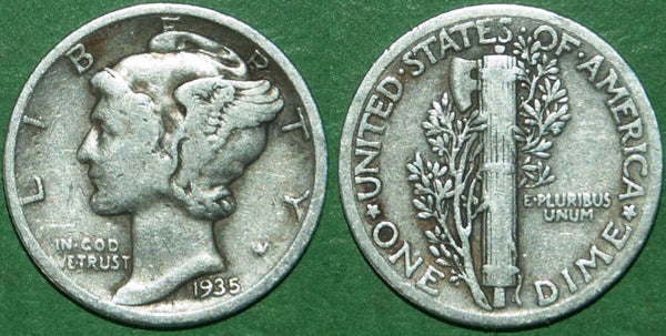 United States 1935 Mercury dime