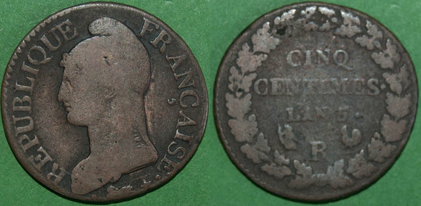 France L'an 5R Five Centimes