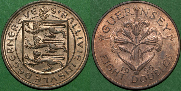 Image of a Guernsey 8 doubles coin
