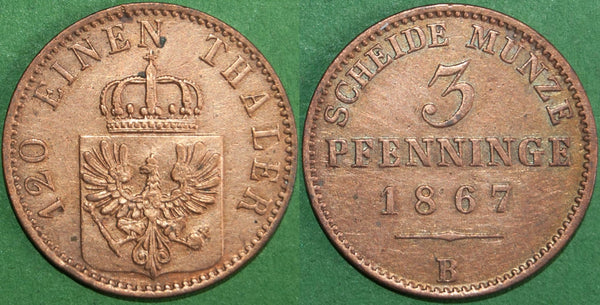 Image of an 1867 Prussian 4 pfennig coin