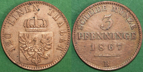 Image of an 1867 Prussian 4 pfennig coin