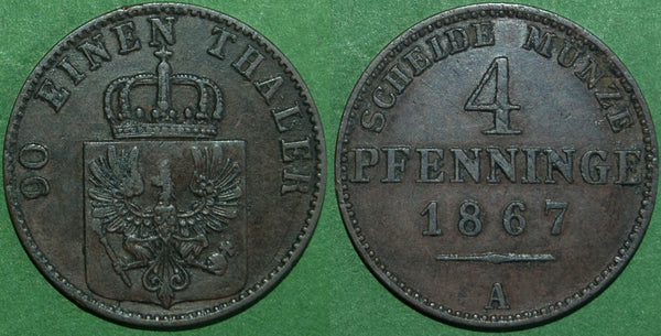 Image of a Prussian 1867 4 pfennig coin