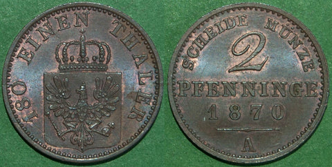 Image of an 1870 Prussian 2 pfennig coin