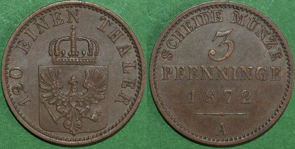 Image of an 1872 Prussian 3 pfennig coin