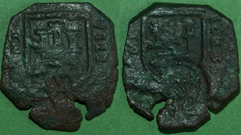 Image of a countermarked Spanish 8 Maravedis coinM