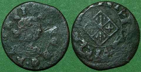 Image of a 1642 Catalonia dinero coin