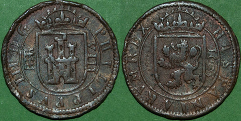 Spanish 1603, 8 Maravedis coin