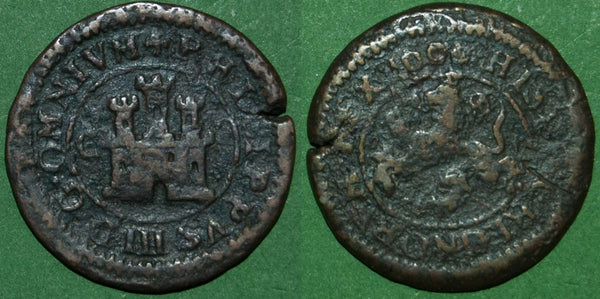 Image of a Spanish 1605 four maravedis coin