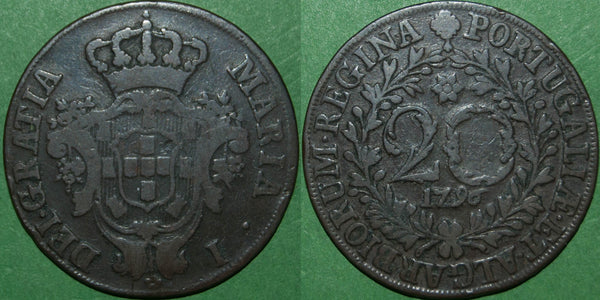 An Azores 1796 20 Reis coin