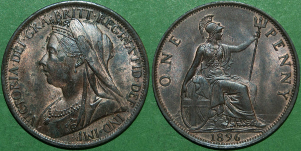 Victoria 1896 old head penny coin