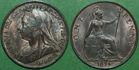 Victoria 1896 old head penny coin