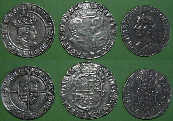 Three modern cast replicas of rare shilling - a Henry VII testoon, a Philip & Mary 155 shilling with English titles and a 1658 Cromwell shilling. All as made. The price is £15 for the three.