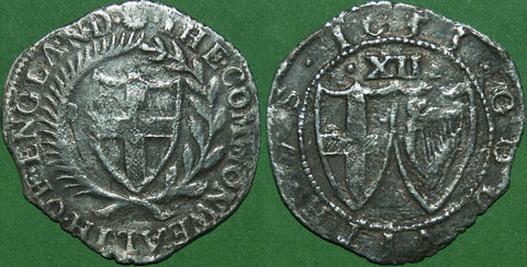 A 1653 Commonwealth shilling with good detail, but  surface marks and some porosity as a detector find. The weight is 5.63 grams and the grade is very fine. The price is £400. 